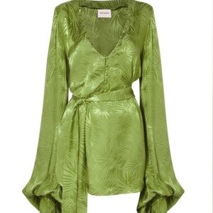 Rat & Boa Satin Green Dress with Belt